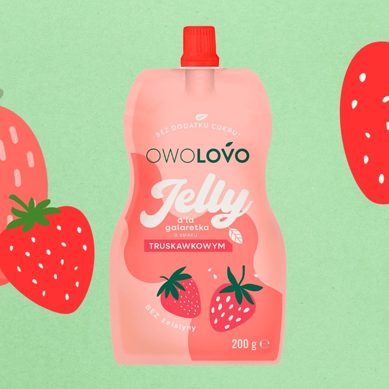 Owolovo JELLY GALARETKA W TUBCE JABŁKO TRUSKAWKA deser bez
