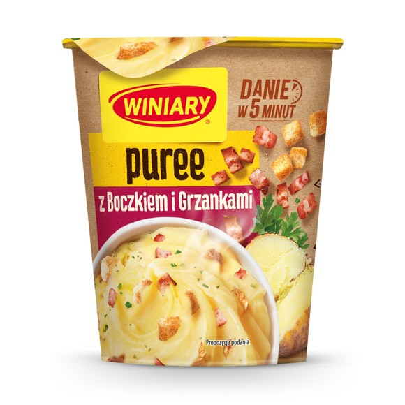 Winiary PUREE ZIEMNIACZANE Z KAWAŁKAMI BOCZKU I GRZANKAMI