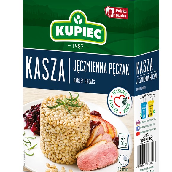 Kupiec KASZA JĘCZMIENNA PĘCZAK 4x100g 400g 0,4KG gotowe w