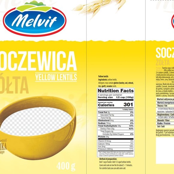 Melvit SOCZEWICA ŻÓŁTA 0,4KG najdelikatniejsza i