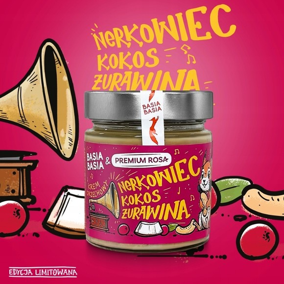 BASIA BASIA KREM ORZECHOWY NERKOWIEC KOKOS ŻURAWINA 195g