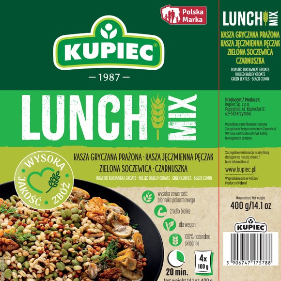 Kupiec LUNCH MIX KASZA GRYCZANA PĘCZAK SOCZEWICA CZARNUSZKA