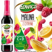 Łowicz SYROP owocowy MALINA Z CYTRYNĄ CYTRYNA z witaminą C