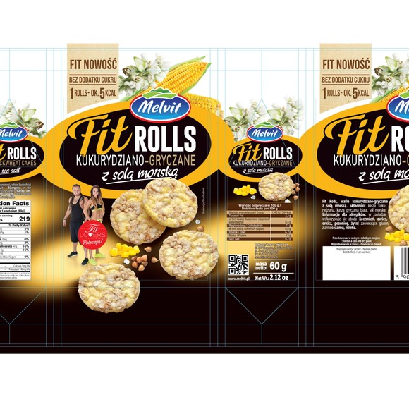 Melvit FIT ROLLS KUKURYDZIANO-GRYCZANE Z SOLĄ 60g mini