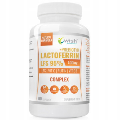LAKTOFERYNA 100mg LFS 95% + WIT C D RUTYNA 60 kaps WISH wsparcie ODPORNOŚĆ