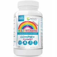 MULTIWITAMINA COMPLEX JUNIOR dla dzieci D3 K2 C E A z grupy B 120kaps WISH