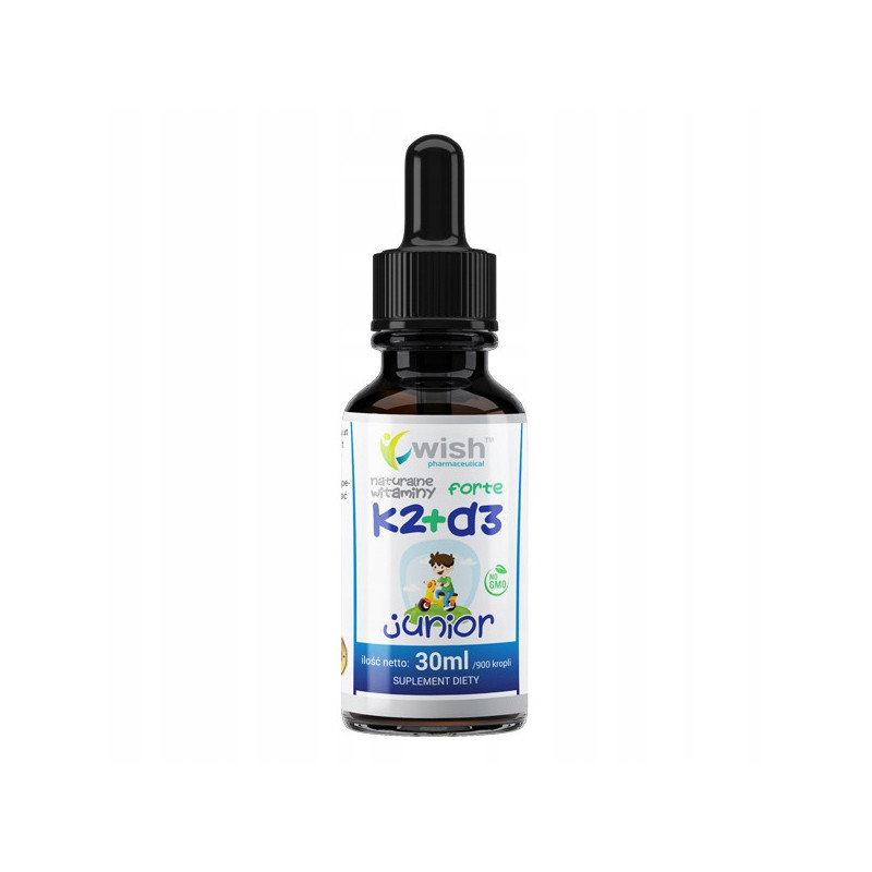 WITAMINA K2+D3 FORTE JUNIOR K2 D3 800IU DLA DZIECI krople 30ml WISH