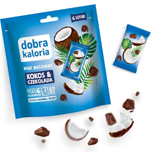 Dobra kaloria MINI BATONIKI KOKOS CZEKOLADA bez dodatku
