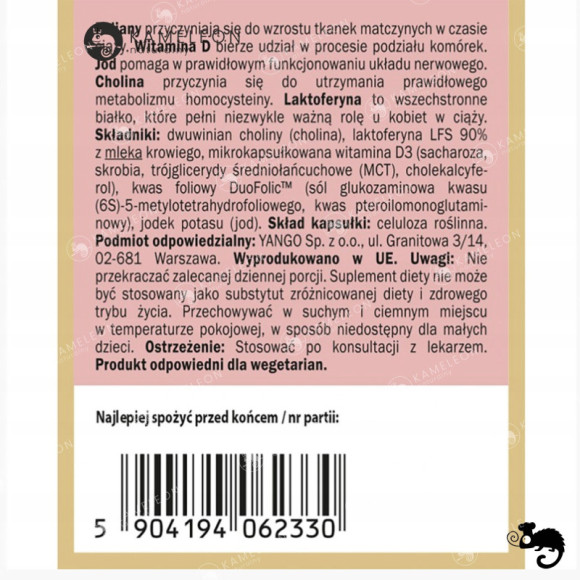 Yango PREGNA STEP 2 + LAKTOFERYNA JOD d3 CIĄŻA od 13 tyg + KARMIENIE 60kaps Yango PREGNA STEP 2 + LAKTOFERYNA JOD d3 CIĄŻA od 13 tyg + KARMIENIE 60kaps