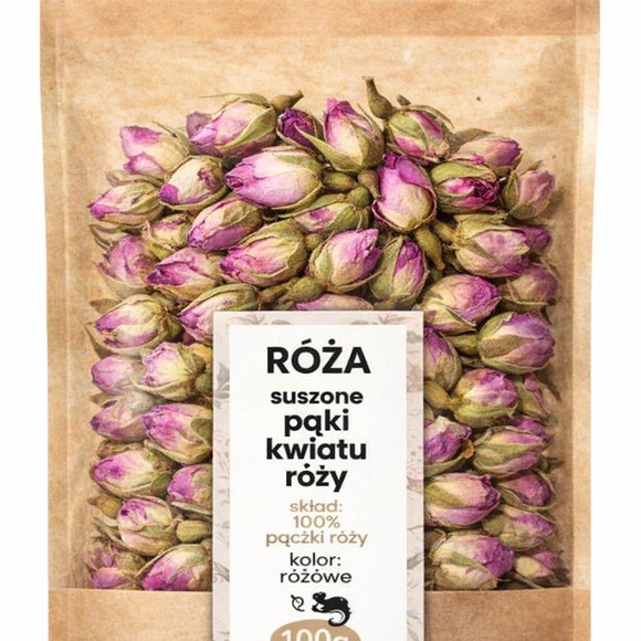 RÓŻA - SUSZONE PĄCZKI KWIATÓW RÓŻY różowe róż 100g