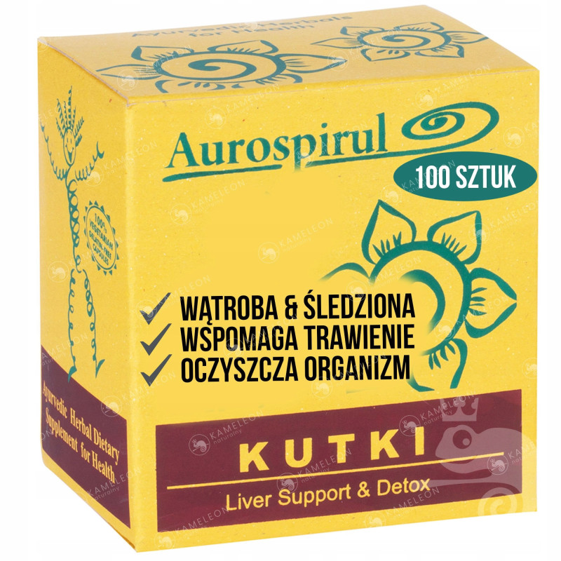 Aurospirul KUTKI - wsparcie na: TRAWIENIE OCZYSZCZANIE WĄTROBA 100 kapsułek