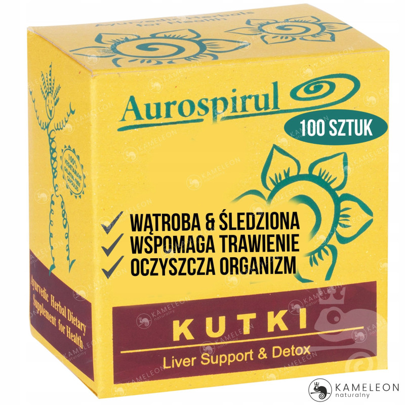 Aurospirul KUTKI - wsparcie na: TRAWIENIE OCZYSZCZANIE WĄTROBA 100 kapsułek