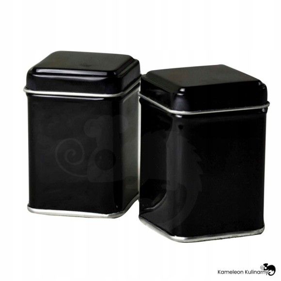 PUSZKA METALOWA n herbatę mała 60x60x80 50g CZARNA