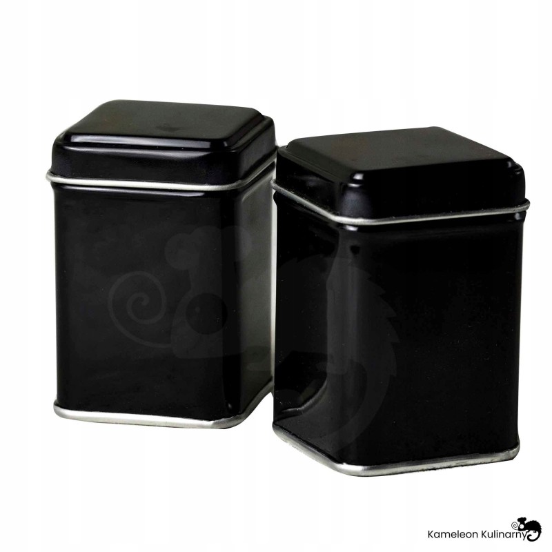PUSZKA METALOWA n herbatę mała 60x60x80 50g CZARNA