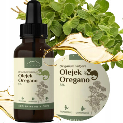 czysty OLEJEK ETERYCZNY Z OREGANO MCT 5% JADALNY 70% karwakrolu 50ml NANGA