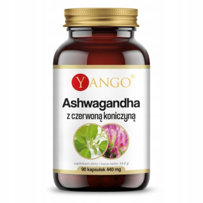 ASHWAGANDHA Z CZERWONĄ KONICZYNĄ 90kaps Yango wsparcie: MENOPAUZA STRES