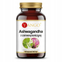 ASHWAGANDHA Z CZERWONĄ KONICZYNĄ 90kaps Yango wsparcie: MENOPAUZA STRES