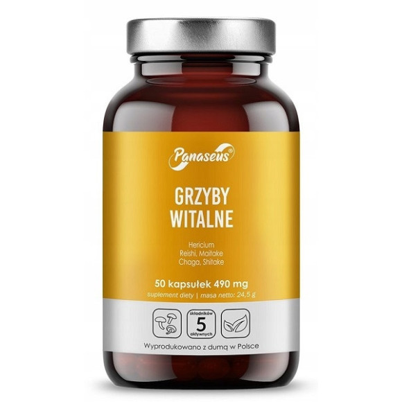 GRZYBY WITALNE 50 kapsułek PANASEUS Yango ODPORNOŚĆ CHAGA REISHI HERICIUM GRZYBY WITALNE 50 kapsułek PANASEUS Yango ODPORNOŚĆ CHAGA REISHI HERICIUM