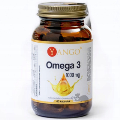 KWASY TŁUSZCZOWE OMEGA-3 OMEGA 3 1000mg 60 kaps. YANGO wsparcie SERCE MÓZG