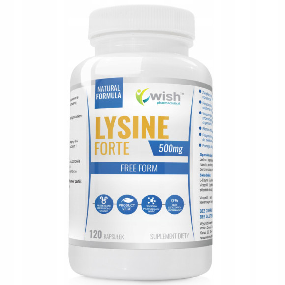 L-LIZYNA FORTE 500mg WISH 120kaps wsparcie PRAWIDŁ FUNKCJONOWANIE ORGANIZMU L-LIZYNA FORTE 500mg WISH 120kaps wsparcie PRAWIDŁ FUNKCJONOWANIE ORGANIZMU