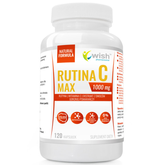 RUTYNA MAX C - WITAMINA C 1000mg 1250%RWS + RYTUNA + BIOFLAWONOIDY 120 kaps RUTYNA MAX C - WITAMINA C 1000mg 1250%RWS + RYTUNA + BIOFLAWONOIDY 120 kaps