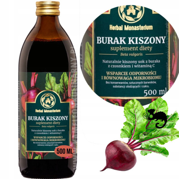SOK Z KISZONEGO BURAKA Kiszony Burak 500ml 0,5L HERBAL wsparcie: ODPORNOŚĆ