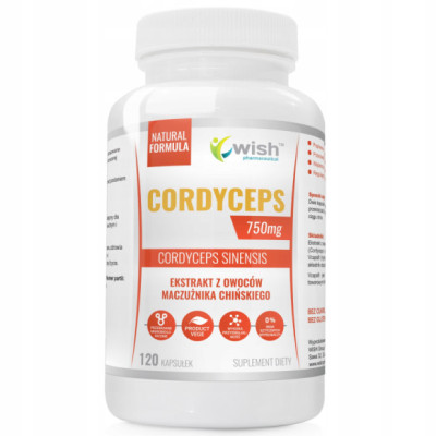 CORDYCEPS 750mg ekstrakt 120k GRZYB KORDYCEPS WISH