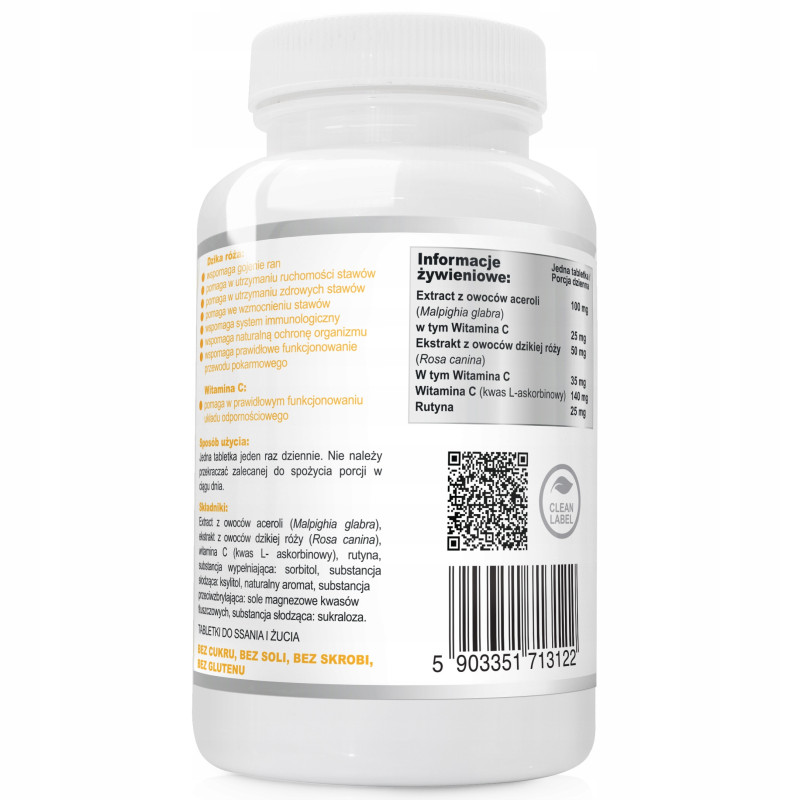 WISH WITAMINA C COMPLEX JUNIOR do ssania o smaku POMARANCZOWYM 120 !DATA!