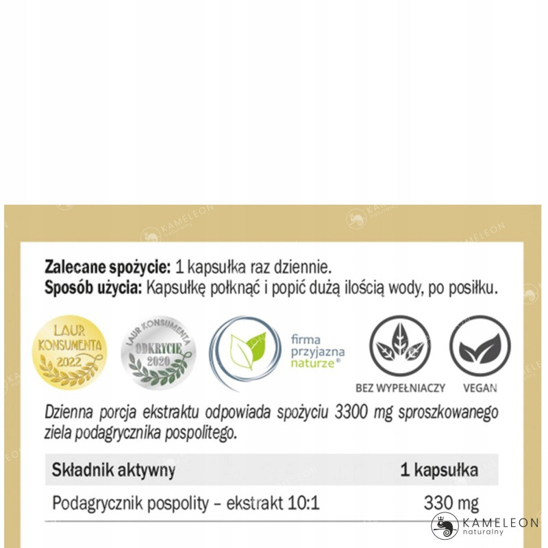 Yango PODAGRYCZNIK POSPOLITY EKSTRAKT 420mg wsparcie: TRAWIENIE 90kps 3 mce