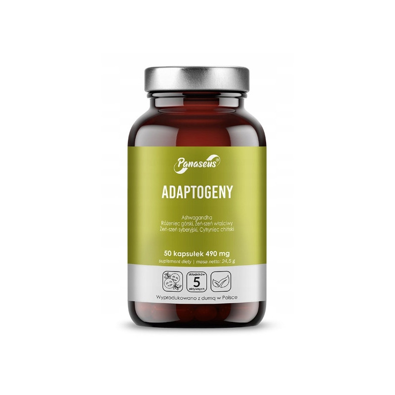 ADAPTOGENY 50 kapsułek PANASEUS Yango ASHWAGANDHA ŻEŃ-SZEŃ RÓŻENIEC GÓRSKI