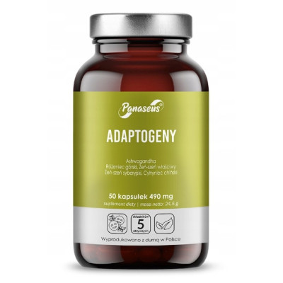 ADAPTOGENY 50 kapsułek PANASEUS Yango ASHWAGANDHA ŻEŃ-SZEŃ RÓŻENIEC GÓRSKI