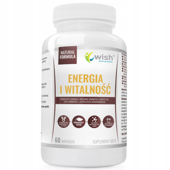 ENERGIA I WITALNOŚĆ 60k KORDYCEPS & ASHWAGANDHA & Z.HERBATA ADAPTOGENY WISH