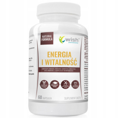 ENERGIA I WITALNOŚĆ 60k KORDYCEPS & ASHWAGANDHA & Z.HERBATA ADAPTOGENY WISH