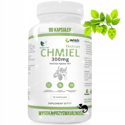 WISH CHMIEL ekstrakt z szyszek USPOKOJENIE SEN 90k