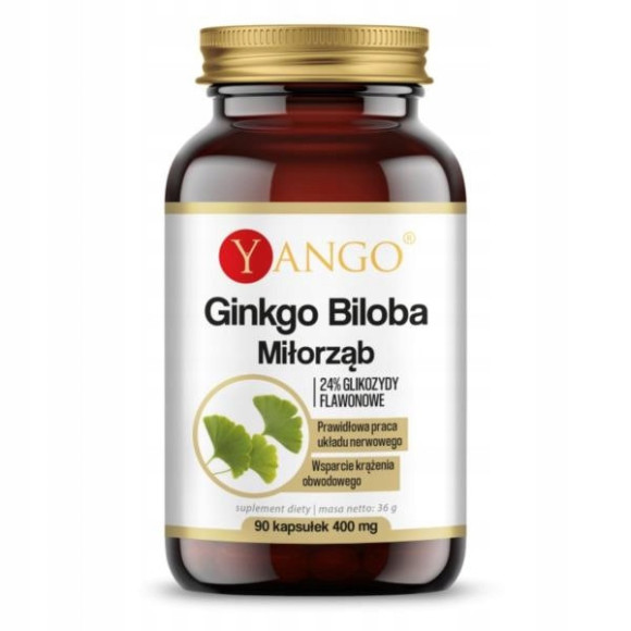 Yango GINKGO BILOBA 90kaps. MIŁORZĄB sprawność umysłowa PAMIĘĆ Yango GINKGO BILOBA 90kaps. MIŁORZĄB sprawność umysłowa PAMIĘĆ
