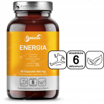 Yango Panaseus ENERGIA Guarana Żeń-szeń Różeniec Maca Cytryniec Imbir 50k