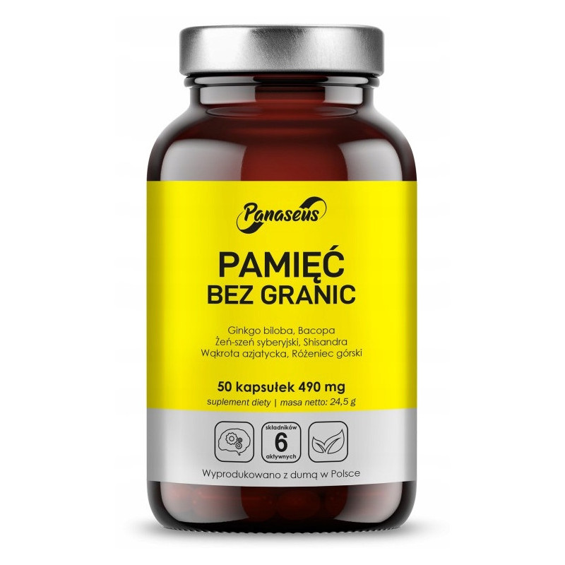 Yango Panaseus PAMIĘĆ BEZ GRANIC 50kaps GINKGO BILOBA ŻEŃ-SZEŃ GOTU KOLA