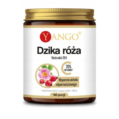 DZIKA RÓŻA Ekstrakt 20:1 w proszku proszek 100g 100 PORCJI YANGO WITAMINA C