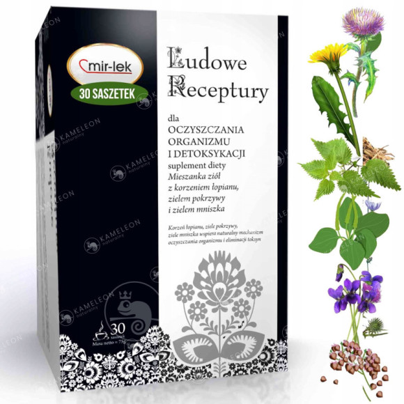 MIR-LEK Ludowe Receptury wsparcie OCZYSZCZANIE I DETOKSYKACJA 30saszet 75G MIR-LEK Ludowe Receptury wsparcie OCZYSZCZANIE I DETOKSYKACJA 30saszet 75G