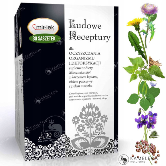 MIR-LEK Ludowe Receptury wsparcie OCZYSZCZANIE I DETOKSYKACJA 30saszet 75G MIR-LEK Ludowe Receptury wsparcie OCZYSZCZANIE I DETOKSYKACJA 30saszet 75G