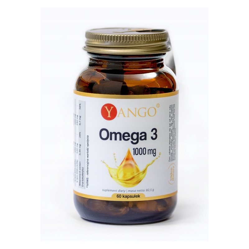 Omega-3 1000 mg 60 kapsułek Yango KWASY TŁUSZCZOWE wsparcie SERCE MÓZG