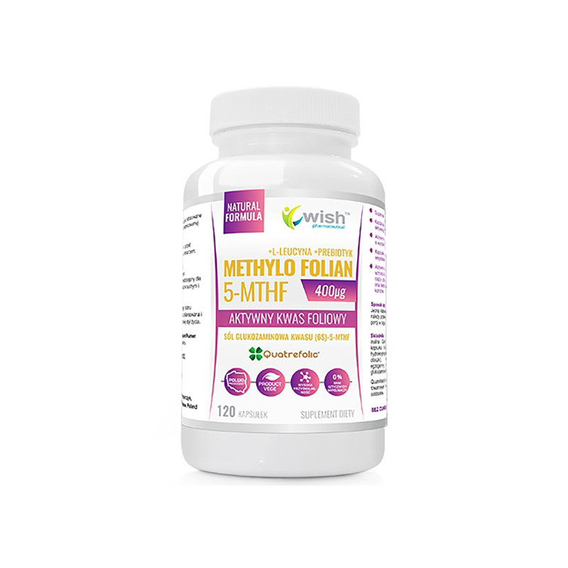 AKTYWNY KWAS FOLIOWY methylo folian 400mcg 120k WISH wsp.CIĄŻA ROZWÓJ PŁODU