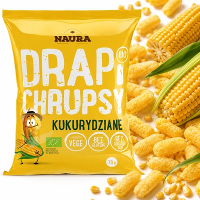 Naura EKOLOGICZNE DRAPI CHRUPSY KUKURYDZIANE naturalne