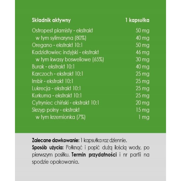 Yango Panaseus FORMUŁA NA TRAWIENIE Ostropest Oregano