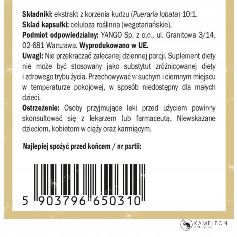 KUDZU KORZEŃ wsparcie: NAŁOGI UZALEŻNIENIA U. KRWIONOŚNY NERWOWY 90k YANGO