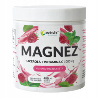MAGNEZ cytrynian magnezu + ACEROLA +WIT C 1000mg w proszku WISH 400g MALINA