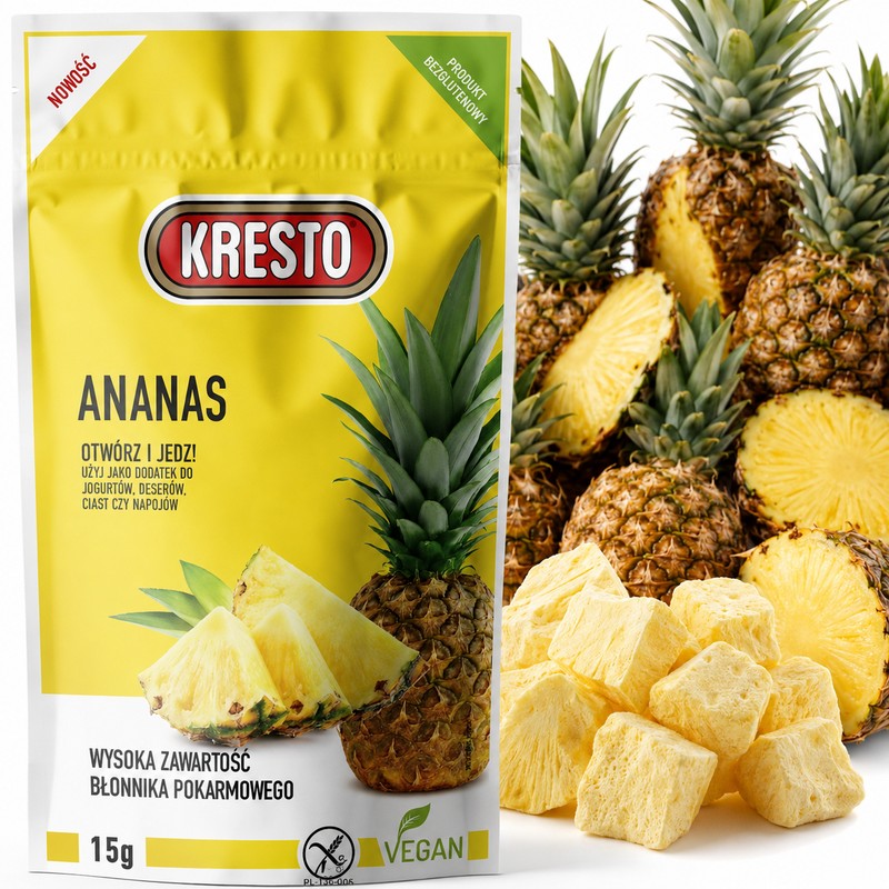 KRESTO ANANAS LIOFILIZOWANY do wypieków jogurtów płatków