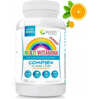 MULTIWITAMINA COMPLEX JUNIOR DO SSANIA D3 A E C wit z grupy B 120kaps WISH