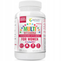 MULTIWITAMINA COMPLEX WITAMIN DLA KOBIET D3 K2 A C E z grupy B 120kaps WISH