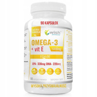 OMEGA 3 1000mg +WITAMINA E 90kaps WISH wsparcie SERCE PAMIĘĆ KONCENTRACJA